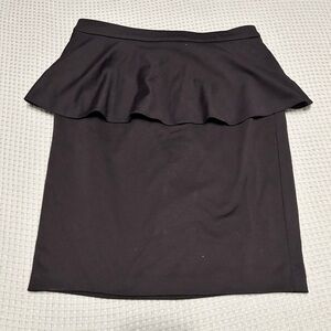 Cynthia Rowley Black Ruffled Pencil Skirt Knee-Length
